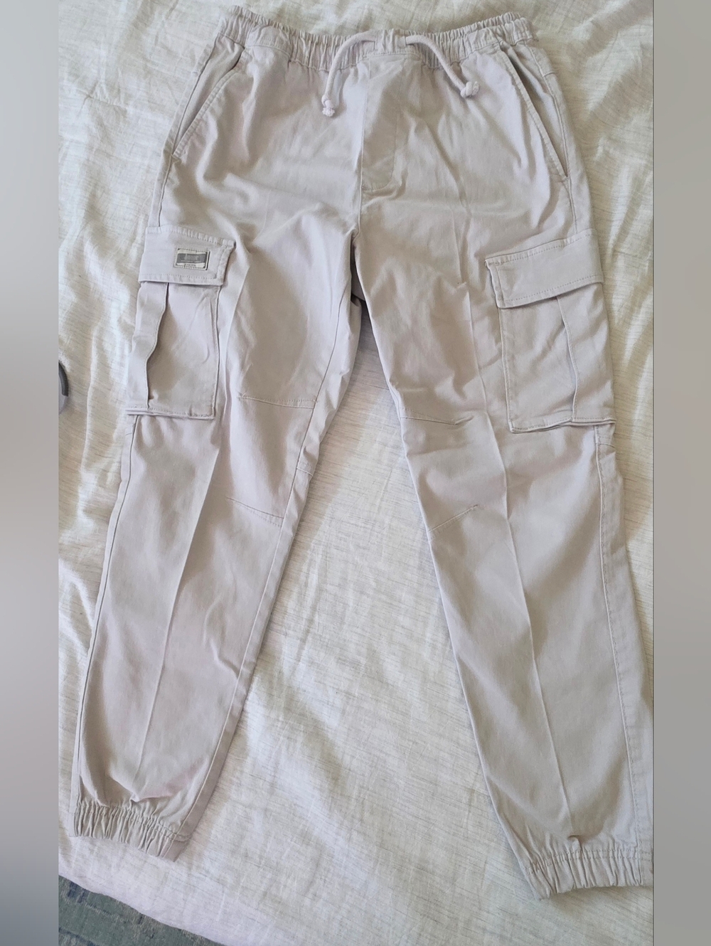 Men's Cargo Jogger Pants - Light Beige